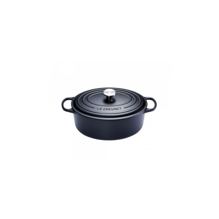 Le Creuset Signature Bräter oval de hierro fundido, 27cm, negro mate
