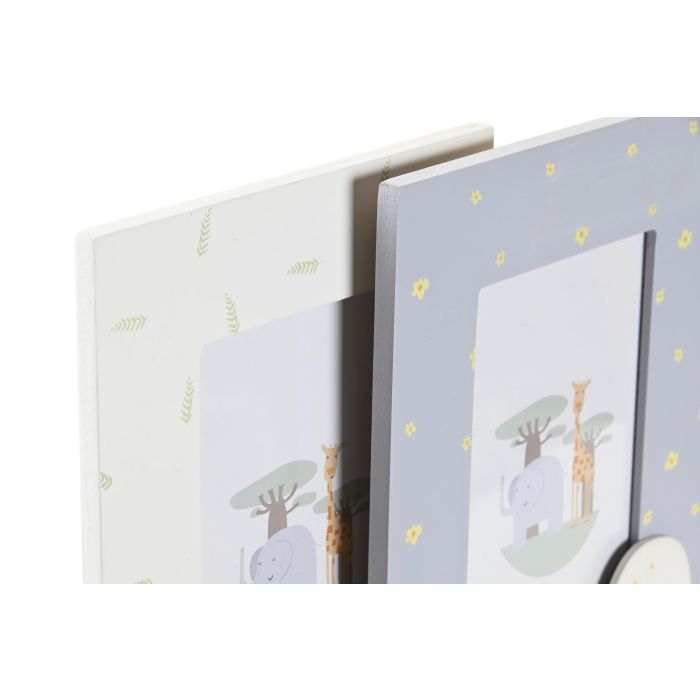 DKD Home Decor Marco de Fotos Kids Baobab Madera Cristal Blanco Azul Celeste 10x15 cm (1.5 x 22 x 17 cm) 12 Unidades 1