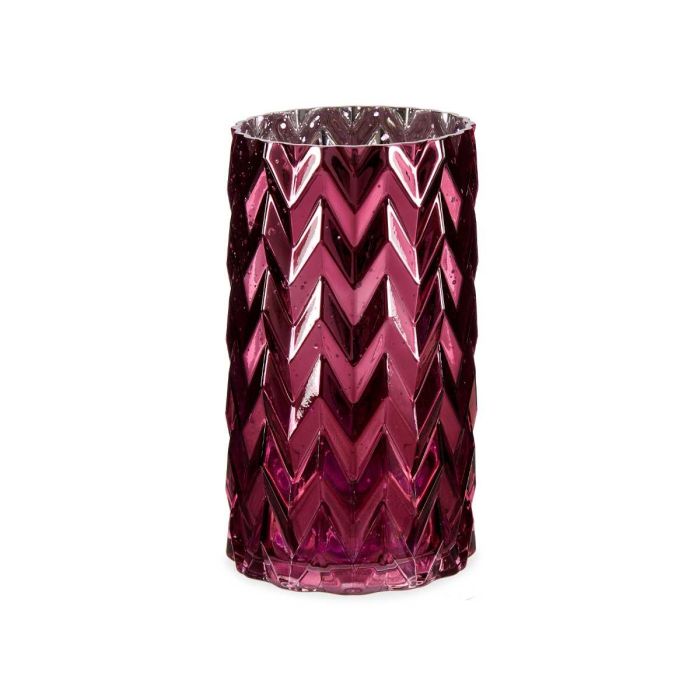 Jarrón Tallado Espiga Rosa Oscuro Giftdecor 11.3x19.5x11.3 cm Cristal (6 Unidades) 1 Jarrón Tallado Espiga Rosa Oscuro Giftdecor 11.3x19.5x11.3 cm Cristal (6 Unidades) 1