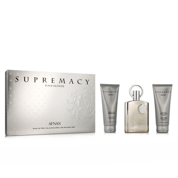 Afnan Supremacy eau de parfum 100 ml + balsamo after shave 100 ml + gel de baño 100 ml Afnan Supremacy eau de parfum 100 ml + balsamo after shave 100 ml + gel de baño 100 ml