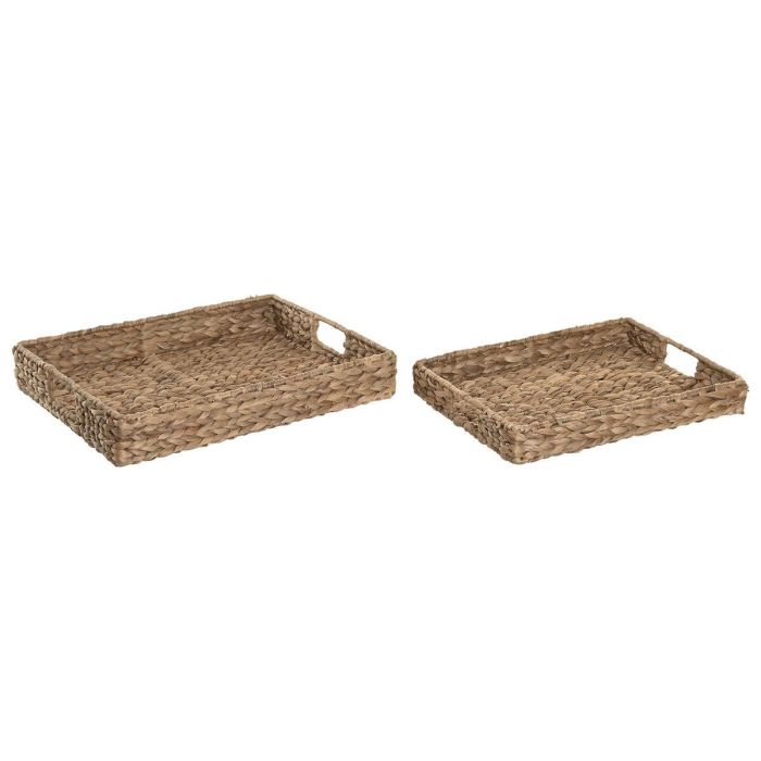 DKD Home Decor Bandejas Decoración Tropical Jacinto de Agua Natural 35 x 8 x 45 cm Set de 2 0 DKD Home Decor Bandejas Decoración Tropical Jacinto de Agua Natural 35 x 8 x 45 cm Set de 2 0