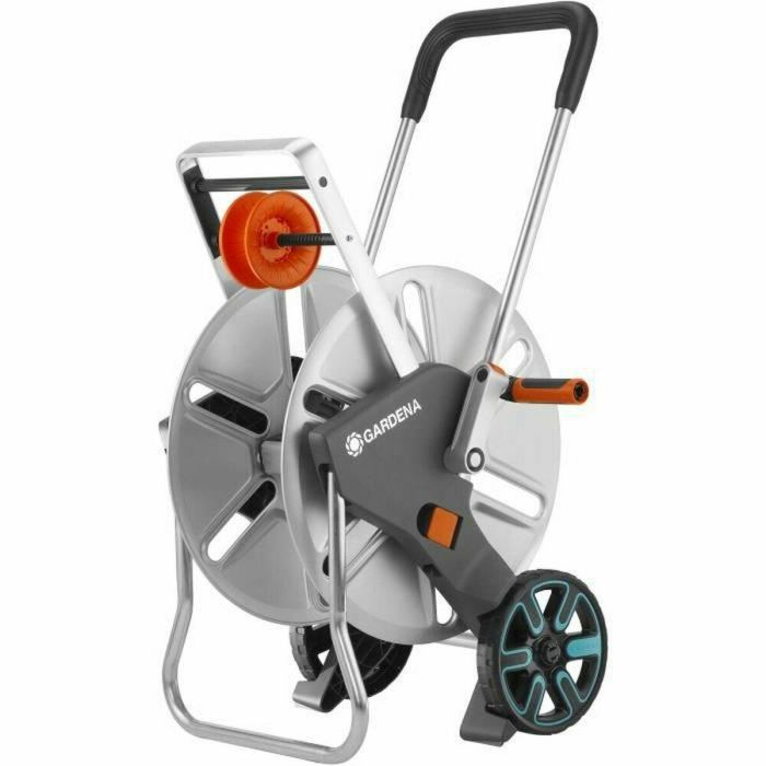 Gardena AquaRoll L Easy Enrollador de Manguera con Ruedas y Tambor Metálicos. Capacidad 100m (Ø13mm) / 80m (Ø15mm). Estable