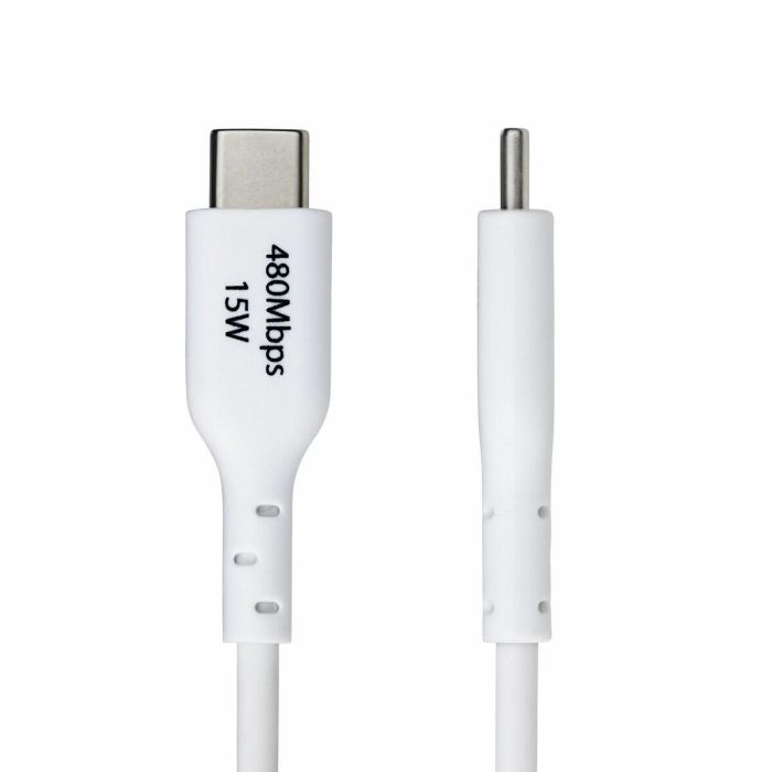 Cable USB Startech USB2AC1MNCWHE Blanco 1 m 3 Cable USB Startech USB2AC1MNCWHE Blanco 1 m 3