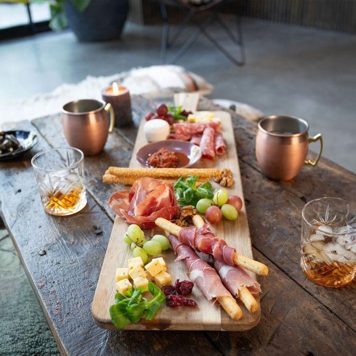 LIVOO MES151 - Tabla de Aperitivos Maxi de Madera de Acacia FSC 75x19.5 cm con Patas 3