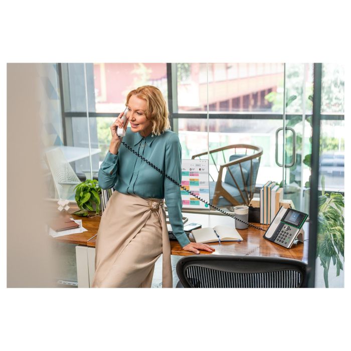 HP Teléfono IP Poly Edge E550, Teléfono IP con pantalla IPS de 5 pulgadas, Negro, 12 líneas