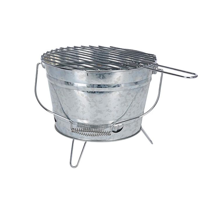 Bbq Collection Barbacoa de zinc modelo barril Ø27cm con parrilla cromada y pies plegables