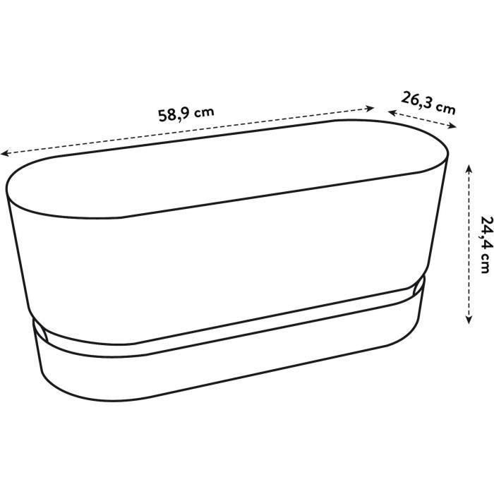 Greenville Oval Planter - Plastic - con ruedas - Ø60 - Green de hoja 1 Greenville Oval Planter - Plastic - con ruedas - Ø60 - Green de hoja 1