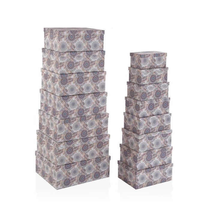 Juego de Cajas Decorativas Versa Cartón (15 Piezas) Juego de Cajas Decorativas Versa Cartón (15 Piezas)