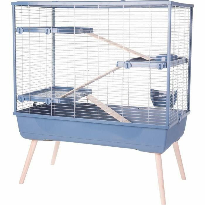 Zolux ZOL1694213720430 Jaula elevada Neolife 3 niveles para roedores y conejos, 99 x 54 x 114 cm, Azul 3