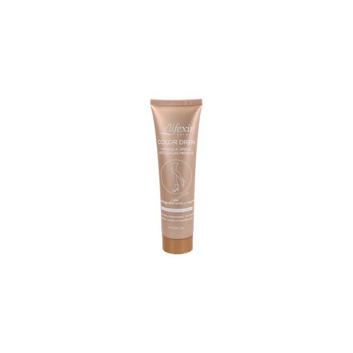 E'Lifexir DERMO Color Dren Gel Maquillador, Drenante y Potenciador Bronceado Piernas Doradas Unifica Tono Corporal Efecto Photoshop 150 ml