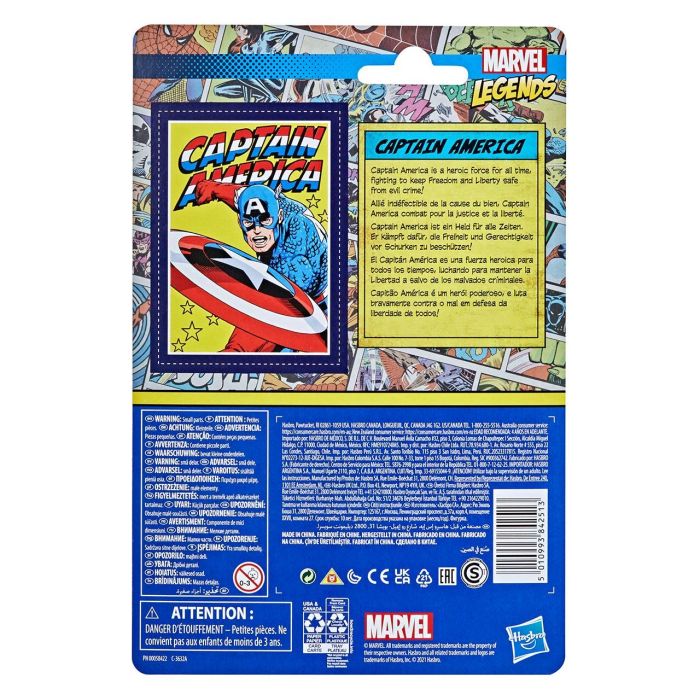 Hasbro Figura Marvel Legends Retro Capitan America F2652 9.5 cm Coleccion Retro 375 Juguete +4 Años 3