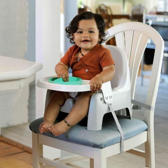 Ingenuity ING12914129401 Asiento Elevado de Aprendizaje para Comidas, Modelo Plato Twist & Dine, Naranja y Azul, Niños 6 Meses a 3 Años 4