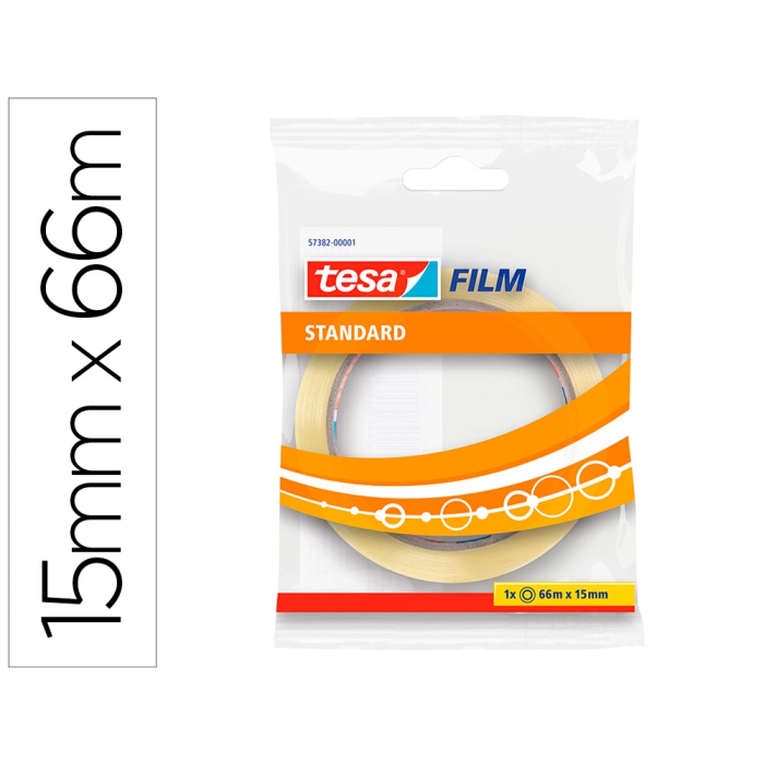 Tesa Cinta Adhesiva Transparente Estándar Uso General Embalar 66m x 15mm 0 Tesa Cinta Adhesiva Transparente Estándar Uso General Embalar 66m x 15mm 0