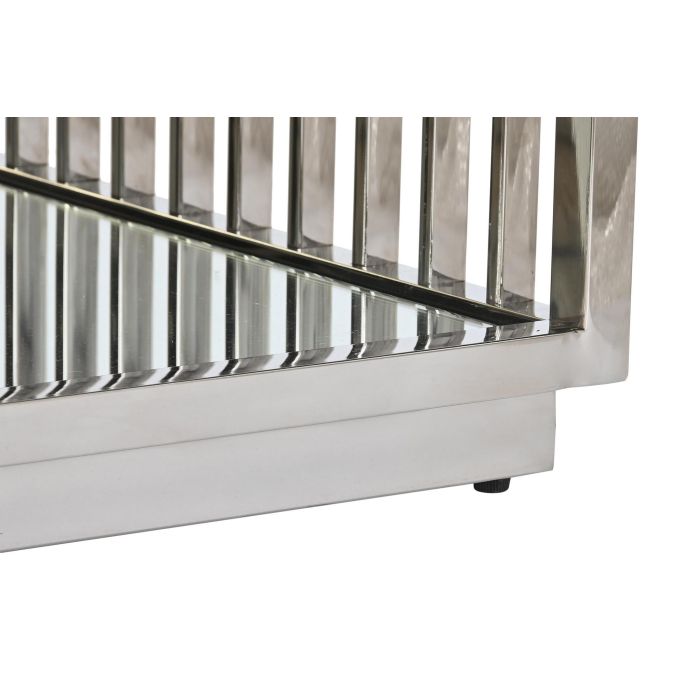 DKD Home Decor Mesa Centro Moderno Acero Espejo Plateado Transparente 100x45x100 cm 2 DKD Home Decor Mesa Centro Moderno Acero Espejo Plateado Transparente 100x45x100 cm 2