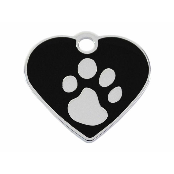 Placa identificativa Imarc Heart Negro Plateado