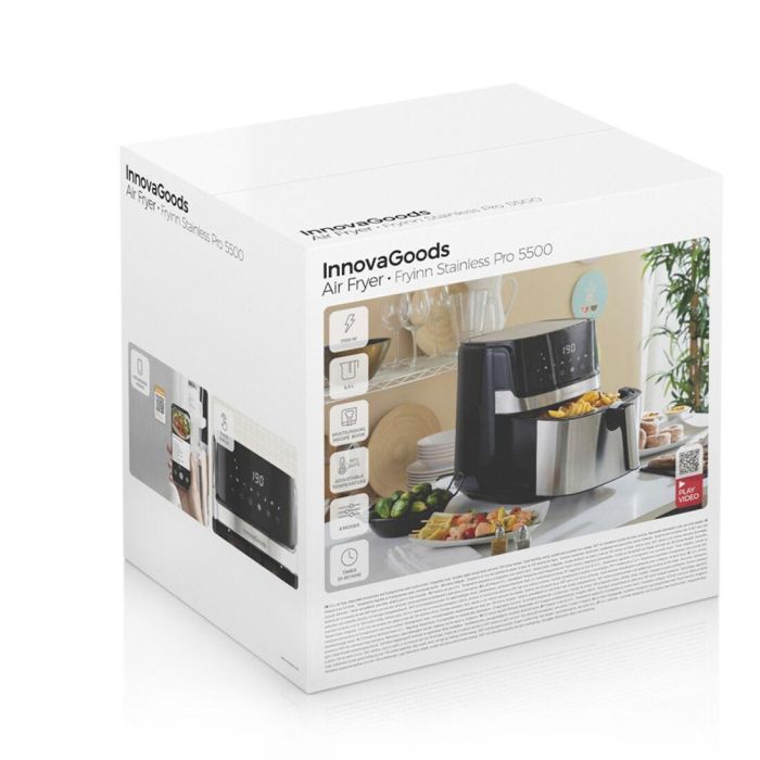 Freidora de Aire InnovaGoods Fryinn Pro 5500 Negro 1700 W 5,5 L Acero Inoxidable 1 Freidora de Aire InnovaGoods Fryinn Pro 5500 Negro 1700 W 5,5 L Acero Inoxidable 1