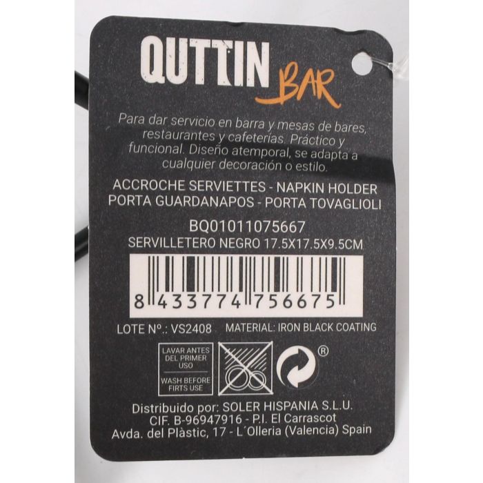 Servilletero Negro 17.5 x 17.5 x 9.5 cm - My Bar (12 Unidades) 5 Servilletero Negro 17.5 x 17.5 x 9.5 cm - My Bar (12 Unidades) 5