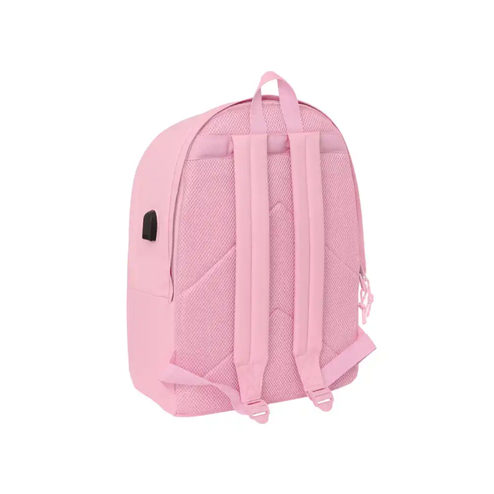 Safta Mochila Doble para Portátil 15,6" + USB Real Madrid Chica Rosa 31x44x18 cm 1