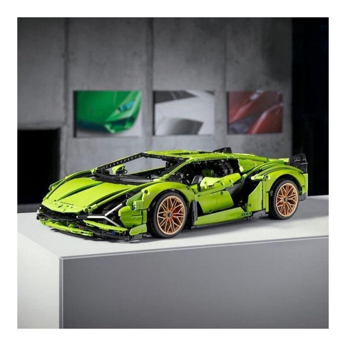 LEGO 42115 Technic Lamborghini Sián FKP 37 Kit de Construcción, Modelo Deportivo Verde Lima con Llantas Doradas 4
