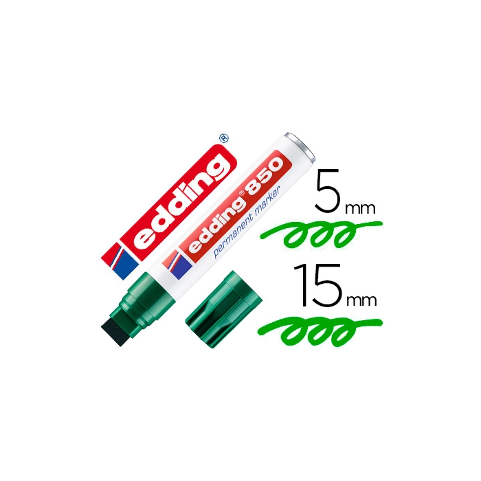 Edding Rotulador Marcador Permanente 850 Verde Punta Biselada 5-15 mm Recargable Edding Rotulador Marcador Permanente 850 Verde Punta Biselada 5-15 mm Recargable