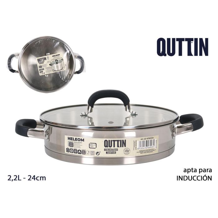 Cacerola baja acero inoxidable 24 cm 2.2L Quttin (4 Unidades) Cacerola baja acero inoxidable 24 cm 2.2L Quttin (4 Unidades)