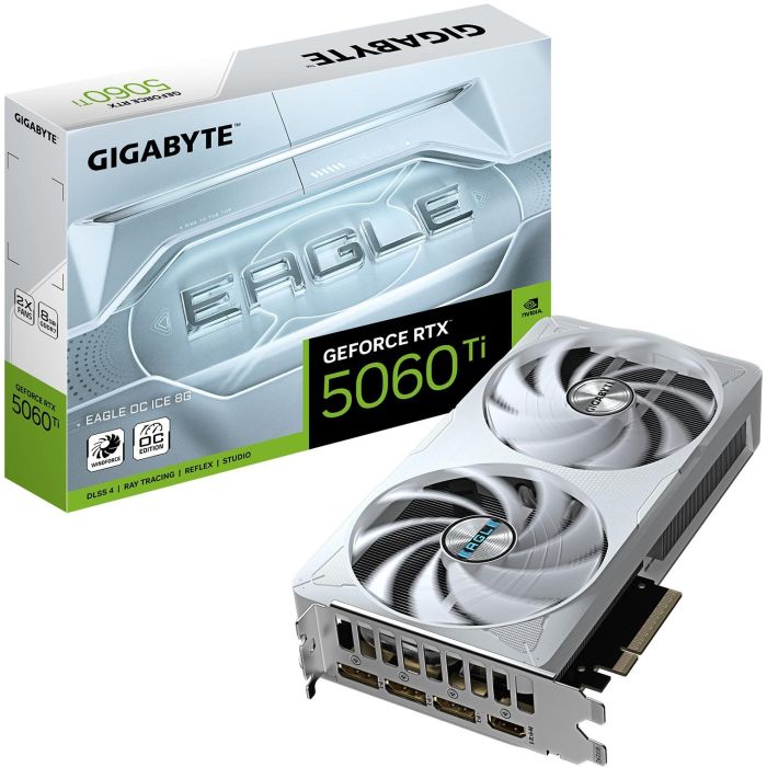 Gigabyte 9VN506TEI8-00-G10 Tarjeta Gráfica GeForce RTX 5060 Ti Eagle OC ICE 8GB GDDR7, Arquitectura Blackwell, DLSS 4, WINDFORCE, 2617 MHz 0 Gigabyte 9VN506TEI8-00-G10 Tarjeta Gráfica GeForce RTX 5060 Ti Eagle OC ICE 8GB GDDR7, Arquitectura Blackwell, DLSS 4, WINDFORCE, 2617 MHz 0