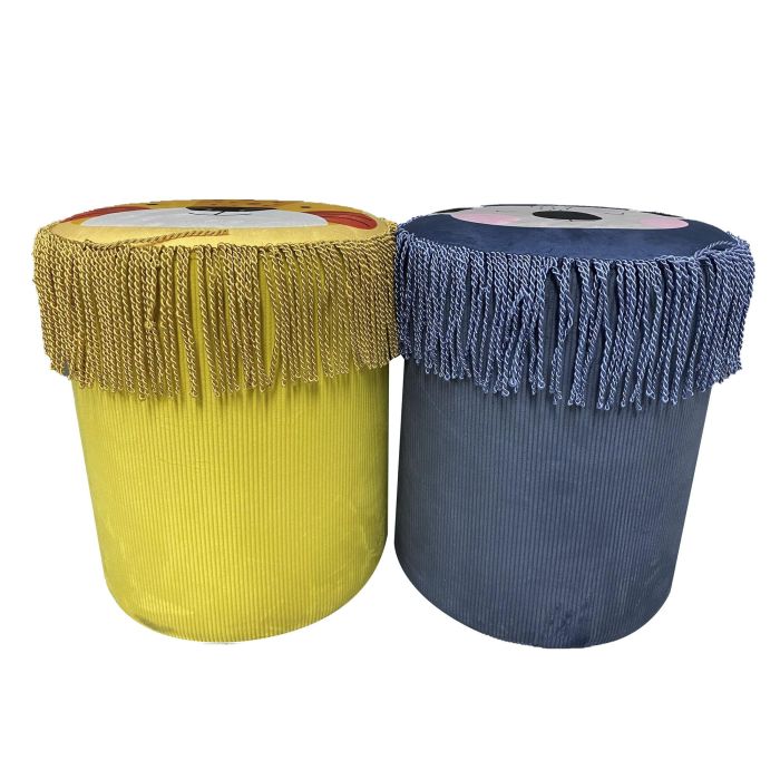 Reposapies Kids DKD Home Decor Amarillo Azul 36 x 43 x 36 cm (2 Unidades) Reposapies Kids DKD Home Decor Amarillo Azul 36 x 43 x 36 cm (2 Unidades)