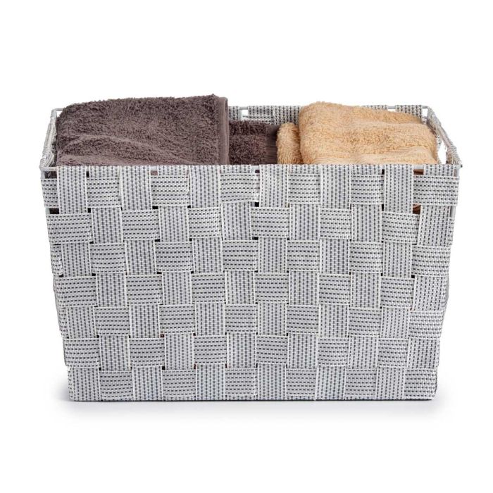 Cesta de Tela Kipit Grande Blanco 35x20x25 cm - Poliéster, 10 litros (12 Unidades) 4 Cesta de Tela Kipit Grande Blanco 35x20x25 cm - Poliéster, 10 litros (12 Unidades) 4