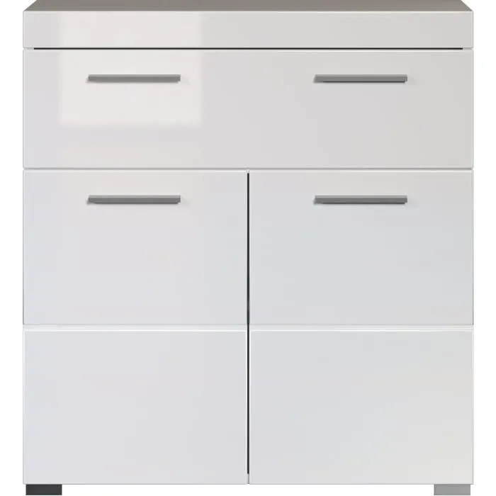 Trendteam TRE4251398913359 Mueble bajo de baño Amanda - Blanco - 2 puertas + 1 cajón - L73 x P31 x H79 cm 2