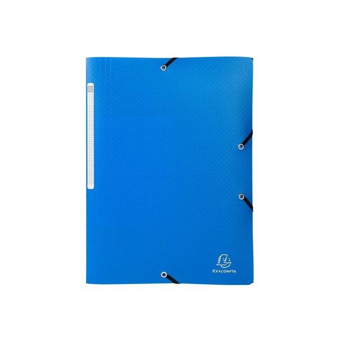 Carpeta De Gomas Y Solapas Exacompta Pp Opaco A4 Con Etiqueta Azul