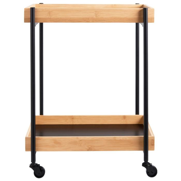 Day Mesa Camarera 45X38 con Freno en Ruedas, Altura 58.5 cm, 2 Bandejas 45x34 cm 2