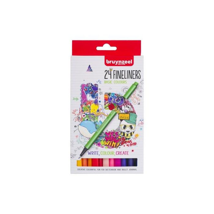 Rotulador Fibra Bruynzeel Punta Fina Estuche De 24