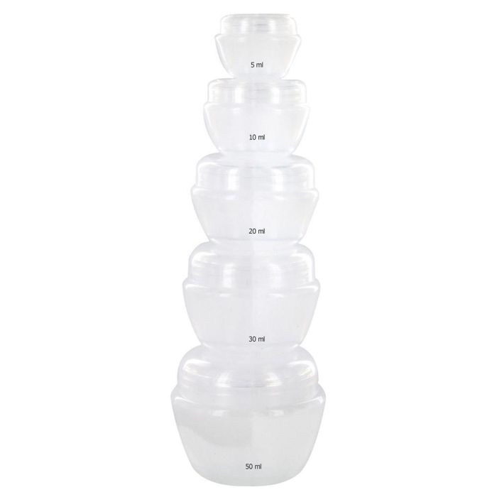 Cosmetic Club Juego De 5 Botes Para Maquillaje Con Tapa De Rosca 5ml 10ml 20ml 30ml 50ml 2