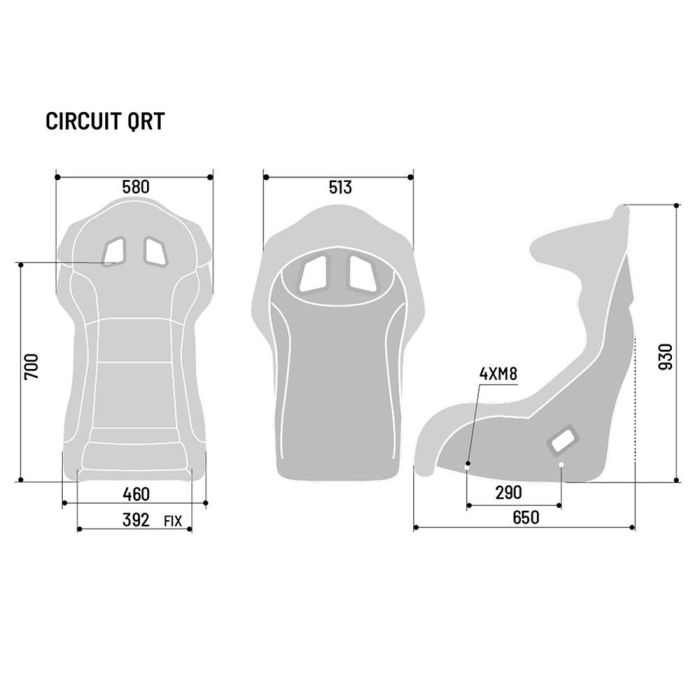 Sparco Asiento Circuit Qrt S008019RNR Negro. Tecnología QRT, Protección Cabeza Lateral, Homologación FIA 8855-1999. 3