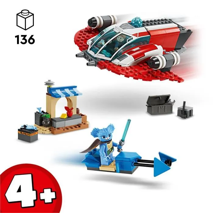 Lego Star Wars 75384 El Halcón de Fuego Carmesí, Juguete de Construcción con Moto Speeder y Minifiguras 1