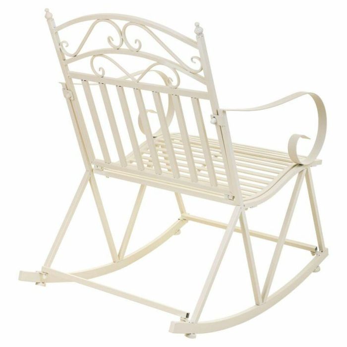 Silla mecedora Alexandra House Living Blanco Hierro 24 x 45 x 24 cm 4