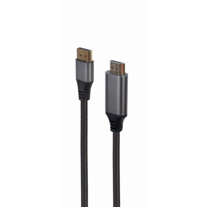Gembird CC-DP-HDMI-4K-6 Cable Adaptador de Vídeo DisplayPort a HDMI 4K 1,8m Negro Unidireccional con Conectores Dorados y Nylon Trenzado