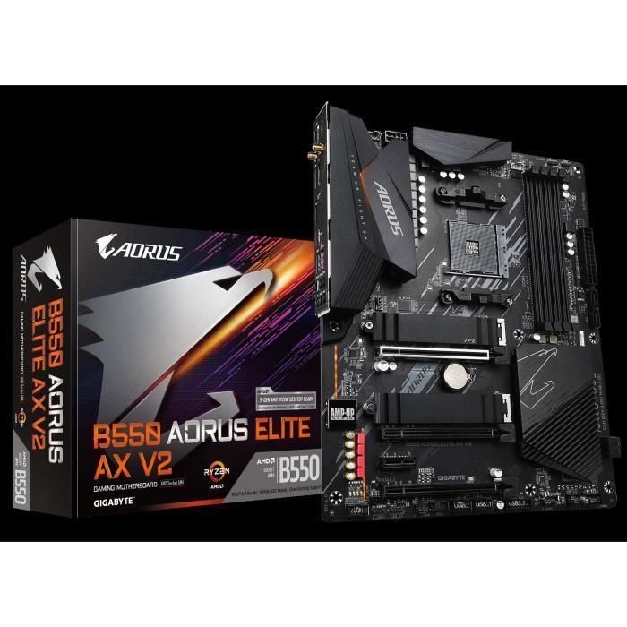 GIGABYTE B550 AORUS ELITE AX V2 placa base AMD B550 Zócalo AM4 ATX 4 GIGABYTE B550 AORUS ELITE AX V2 placa base AMD B550 Zócalo AM4 ATX 4