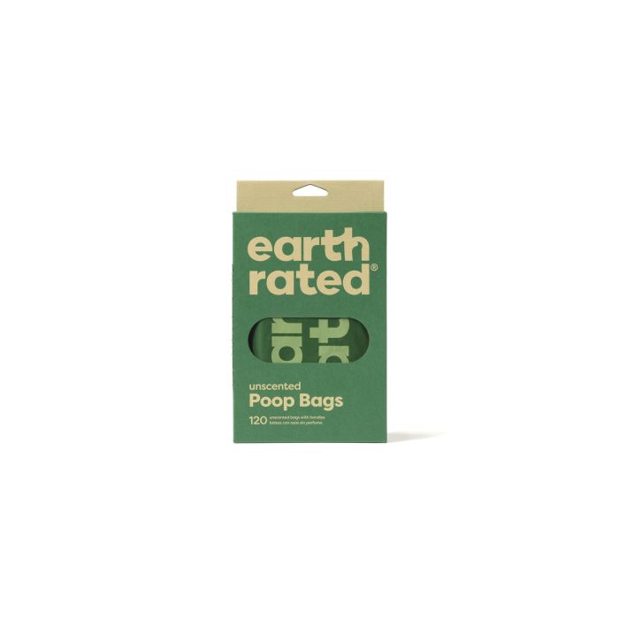 Earth Rated Bolsas para Excrementos con Asas, 120 unidades, Eco-Friendly, Sin Perfume, 65% Plástico Reciclado, Extra Resistentes y Anti Fugas 1