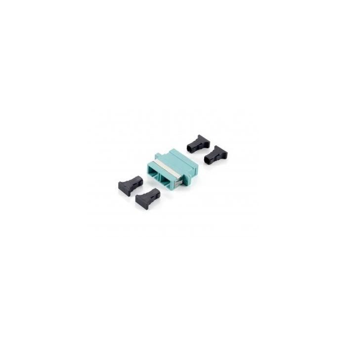 Equip 156143 Conector de Fibra Óptica SC Duplex Multimodo OM3 Turquesa, Acoplador LWL, 12 Piezas