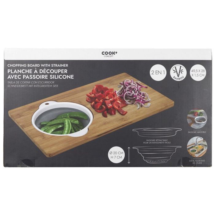 Cook Concept Tabla Cortar Con Escurridor Bambú 1