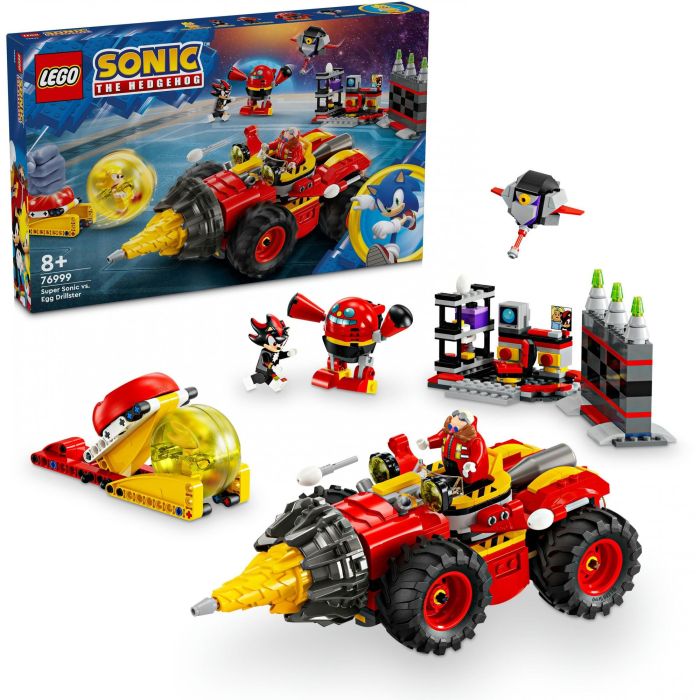LEGO 76999 Sonic the Hedgehog Super Sonic vs. Egg Drillster, con Shadow y el Dr. Eggman 14