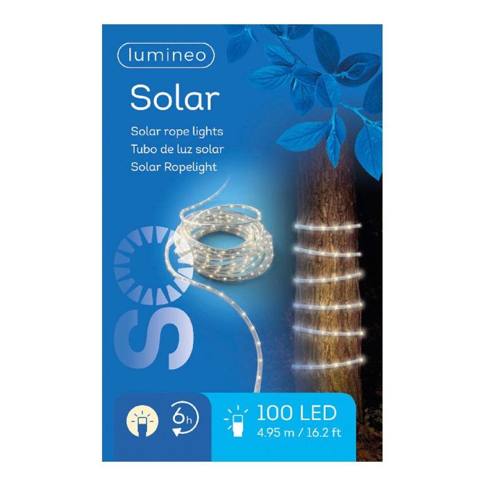 Tubo luminoso solar 4,95m 100 leds luz cálida lumineo 2