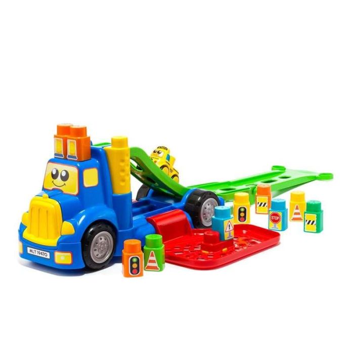 Molto Camión Portacoches 82 cm con 1 Coche y 10 Blocks, Luces y Sonidos, Pilas Incluidas, Plástico para Niños 1+ Años 8 Molto Camión Portacoches 82 cm con 1 Coche y 10 Blocks, Luces y Sonidos, Pilas Incluidas, Plástico para Niños 1+ Años 8