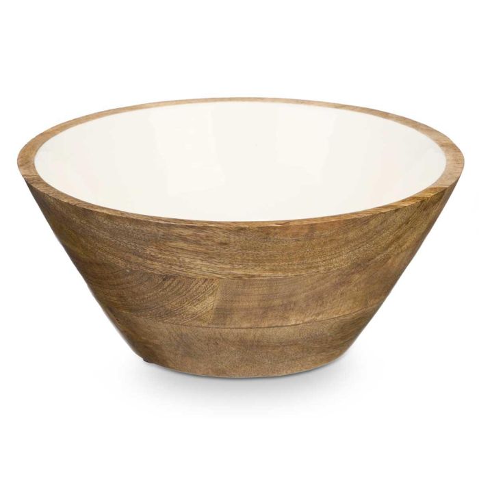 Bol 24 Cm Madera Mango Blanco Giftdecor (6 Unidades) 1 Bol 24 Cm Madera Mango Blanco Giftdecor (6 Unidades) 1