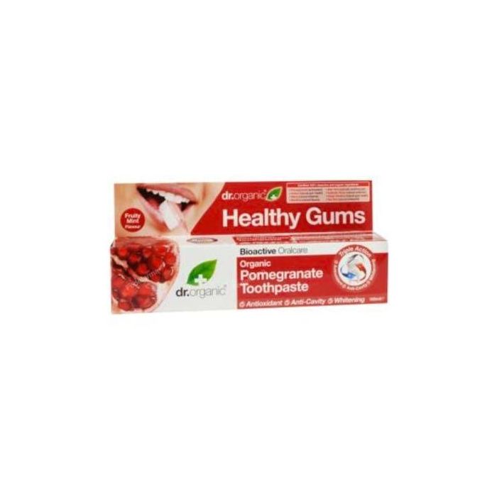 DR. ORGANIC Pasta de Dientes Granada Orgánica Protección Larga Duración Vegana 100ml