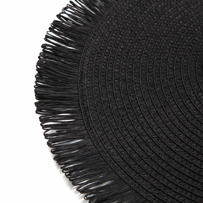 Salvamantel Con Flecos Negro Versa (6 Unidades) 2 Salvamantel Con Flecos Negro Versa (6 Unidades) 2