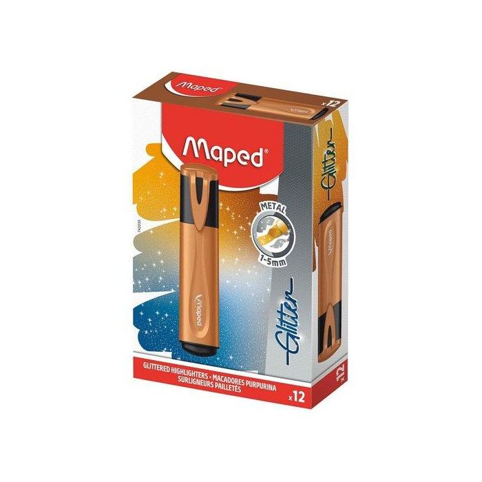 Marcador Fluor Maped Fluo Glitter Cobre