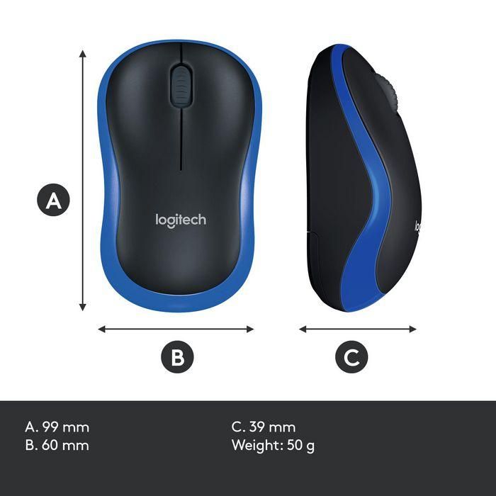 Logitech Ratón Inalámbrico M185 Plug-and-Play, Transmisión Rápida, Conveniencia y Libertad Inalámbrica, Larga Duración Batería 12