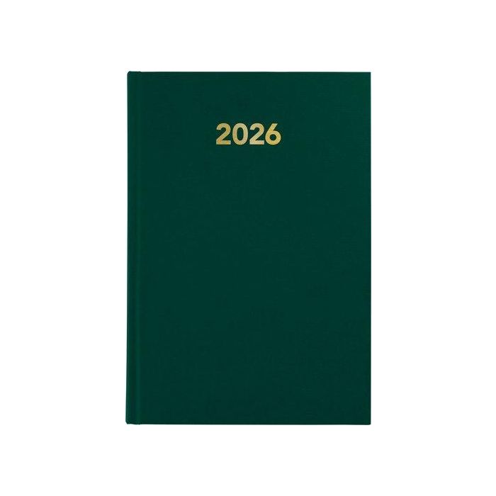Agenda Anual (2026) Grafoplas Baviera Cosida Tapa Extradura A5 210X145 D/P Verde Oscuro